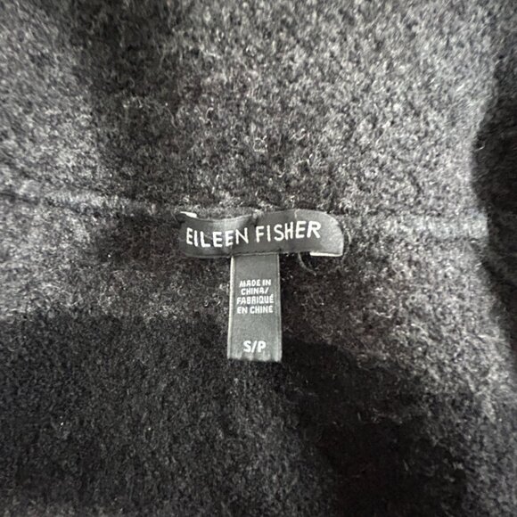 Eileen Fisher Womens Merino Wool Cardigan Small Black Striped 3/4 Sleeve Sweater - Picture 3 of 7